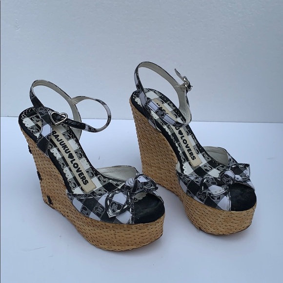 Harajuku Lovers Shoes - Harajuku🖤Lovers black and white plaid shoe